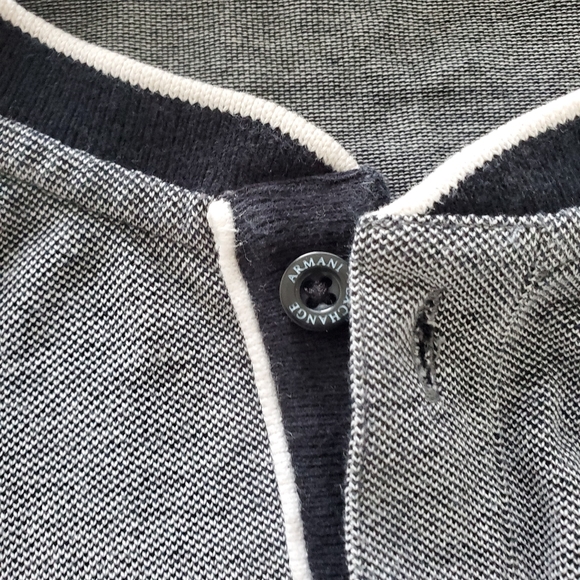 Armani Exchange Polo Men's Large Gray Designer Patterned Button - Picture 3 of 7